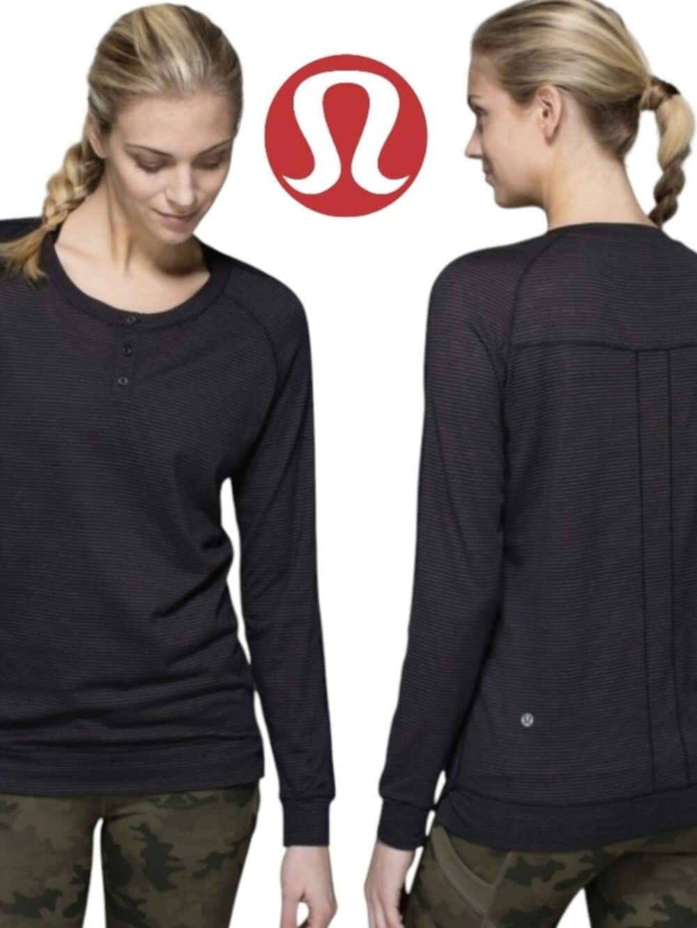 Lululemon Runamuck Long Sleeve Shirt Black Size 8 Cozy Seriously Light™ Luon
